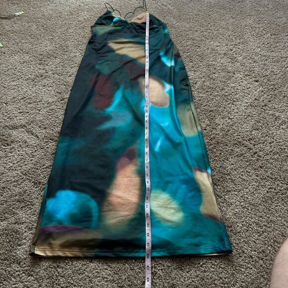 SHEIN SXY Summer Tie-Dye Print Butterfly Sexy Halter Bodycon Dress NWT Large - Picture 10 of 10